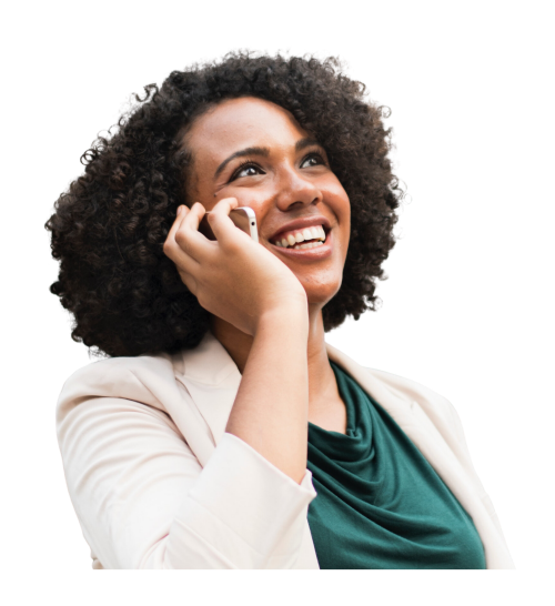 Smiling Woman on the Phone Smiling Woman on the Phone